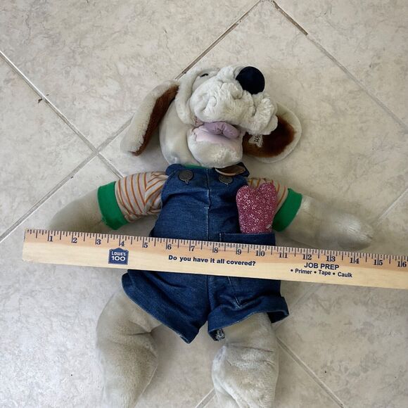 Vintage 1981 Ganz  WRINKLES Plush Puppet Dog w outfit & name tag - Picture 7 of 7